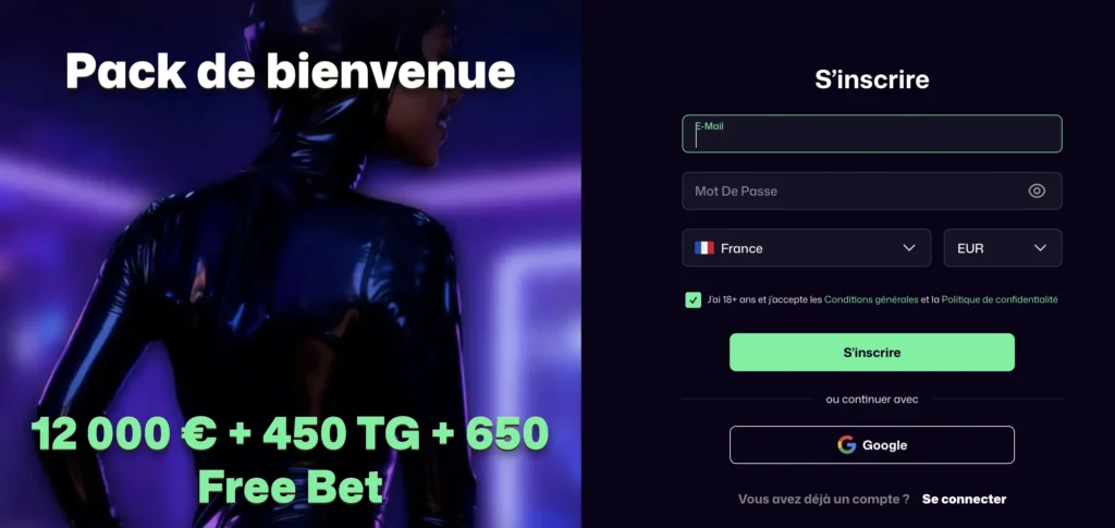 Inscrivez-vous sur Win Beast FR en quelques secondes.