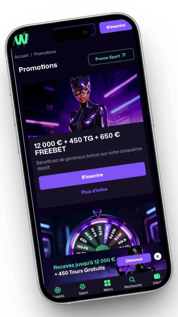 Jouez avec l'application Winbeast où que vous soyez.